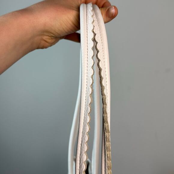 Vintage Cecconi Piero Leather Hand Painted Floral White Pebble Shoulder Bag - Picture 6 of 14